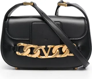 VALENTINO GARAVANI- Vlogo Chain Small Leather Shoulder Bag