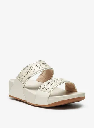 Women's Cutwork Detail Slip-On Slide Sandals 