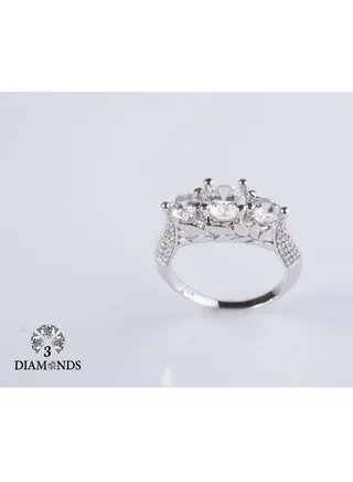 Platinum Plated Ring For Women With Zircon Stone - Silver 