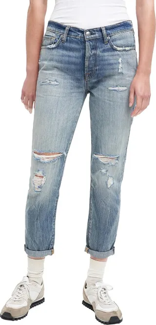 Josefina Womens High Rise Distressed Boyfriend Jeans