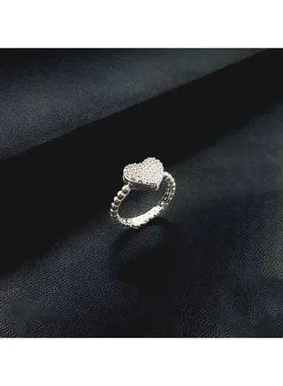 Platinum Plated Ring For Women With Zircon Stone - Silver 