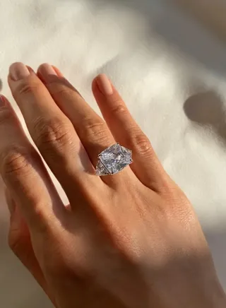 Cushion Cut Zircon Stone Ring 