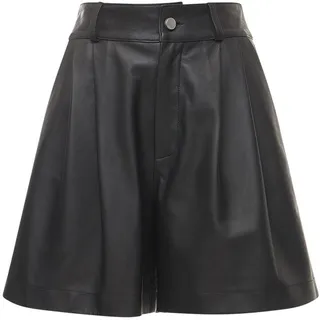 Soft Leather Pleated Shorts