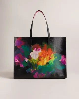 Art Print Wide Icon Bag in Black