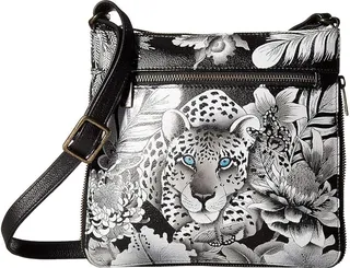 Anuschka Expandable Travel Crossbody 550 (Cleopatra's Leopard) Handbags