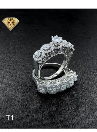 Twins Ring Platinum Plated For Women With Zircon Stone - Silver 