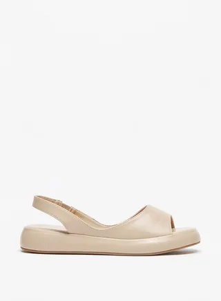 Womens Solid Open Toe Sling Back Slip-On Sandals 