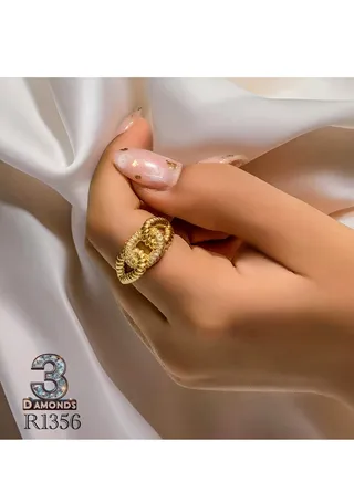 Women's Ring, Gold Plated, High Quality With Sparkling Zircon 