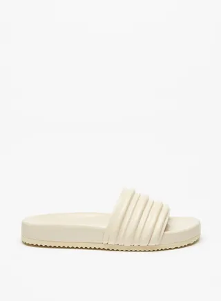 Womens Textured Slip On Slide Sandals 