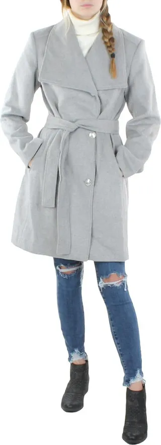 Womens Belted Warm Wool Coat