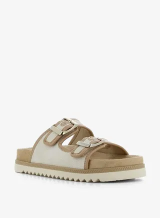 Women's Buckle Detail Slip-On Sandals 