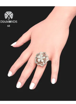 Platinum Plated Ring For Women With Zircon Stone - Silver 