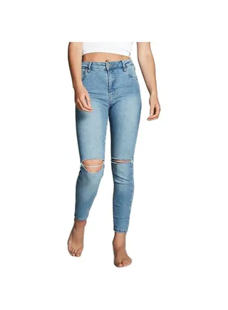 Mid Rise Cropped Skinny Jeans Venice Blue 