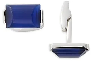 Link Up Curve Montana Blue Rectangle Cuff Links