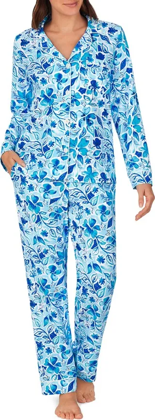 Print Organic Cotton Jersey Crop Pajamas