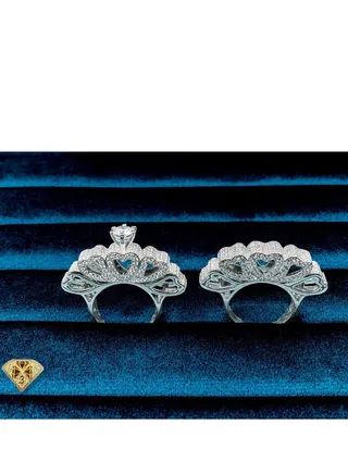 Twins Ring Platinum Plated For Women With Zircon Stone - Silver 