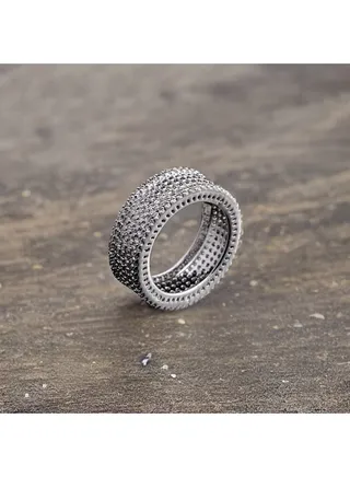 Debla Ring Platinum Plated For Women With Zircon Stone – Silver 