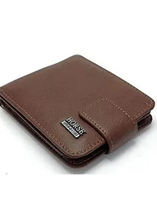Horse leather zip-up wallet - practical - brown 