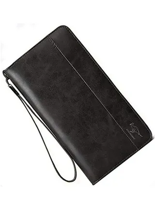 Fashionable Men leather long, large clutch bag and wallet for money, mobile. 