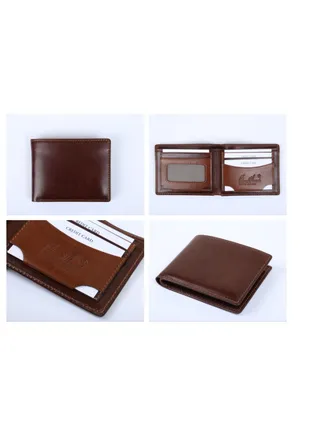 Three Angels Genuine Leather Male Wallet 2 Colors 