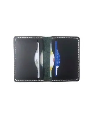 Ultra-high quality natural leather card wallet elegant handmade stitching 
