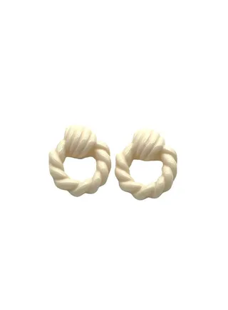 Quirky Cyrcil Earring Of Fluffy Women's Accessories-White 