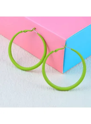 Open Crecil Earring Of Fluffy Women's Accessories-Green 
