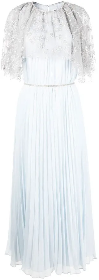 Floral Appliqué Crystal Gown
