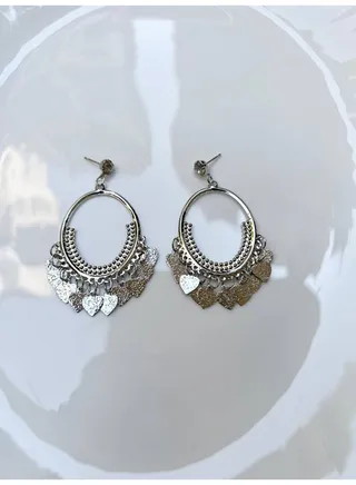 Heart Line Earring Of Fluffy Women's Accessories-Silver 