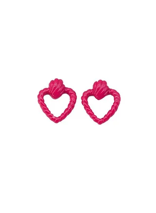 triangle Earring Of Fluffy Women's Accessories-Pink 