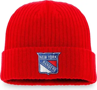 Men's Red New York Rangers Core Primary Logo Cuffed Knit Hat