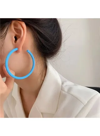 Open Crecil Earring Of Fluffy Women's Accessories-Blue 