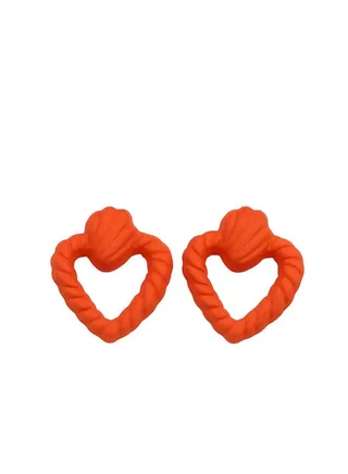 triangle Earring Of Fluffy Women's Accessories-Orange 