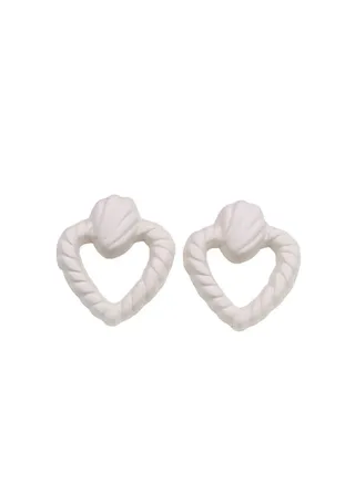 triangle Earring Of Fluffy Women's Accessories-White 