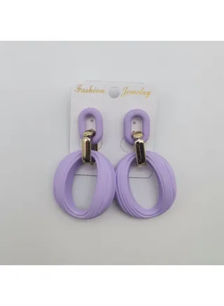 Zero Cyrcil Earring Of Fluffy Women's Accessories-Purple 