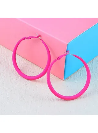 Open Crecil Earring Of Fluffy Women's Accessories-Pink 