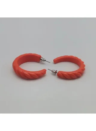 Planner Square Earring Of Fluffy Women's Accessories-Orange 