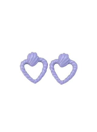 triangle Earring Of Fluffy Women's Accessories-Purple 