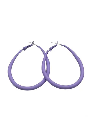 Egg Shape Earring Of Fluffy Women's Accessories-Purple 