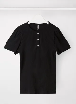Kids/Teen Ribbed Top Black 