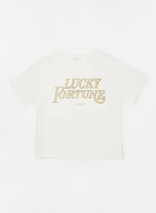 Kids Unisex Slogan Print T-Shirt Off-White 