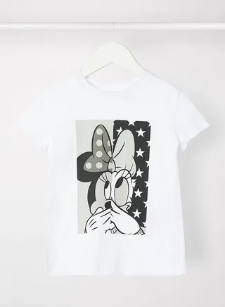 Girls Disney Crew Neck T-Shirt White 