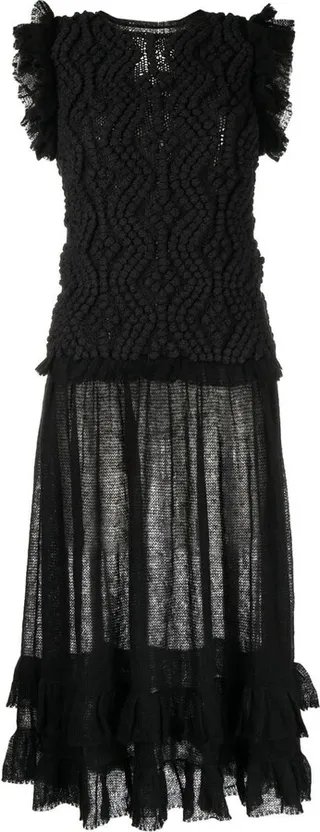 3D-knit sleeveless midi dress
