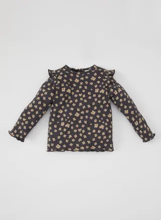 Regular Fit Flower Long Sleeve T-Shirt 