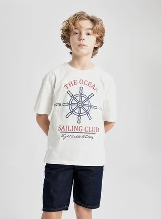 Oversize Fit Printed Short Sleeve T-Shirt 