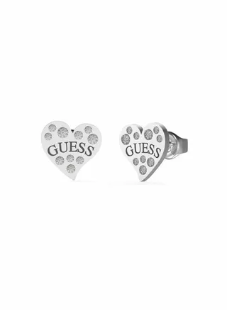 Silver Clear Heart Earring 