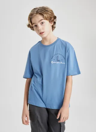 Oversize Fit Printed Short Sleeve T-Shirt 