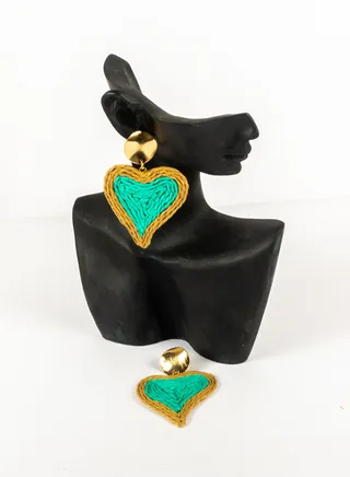Green Heart Earring 