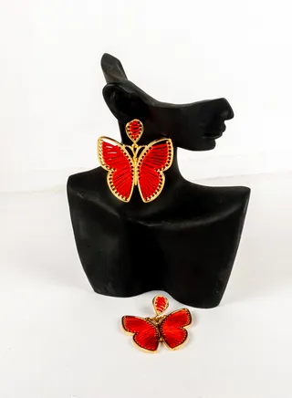 Red Butterfly Earring 