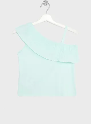 Kids Essential Ruffled Asymmetric T-Shirt 